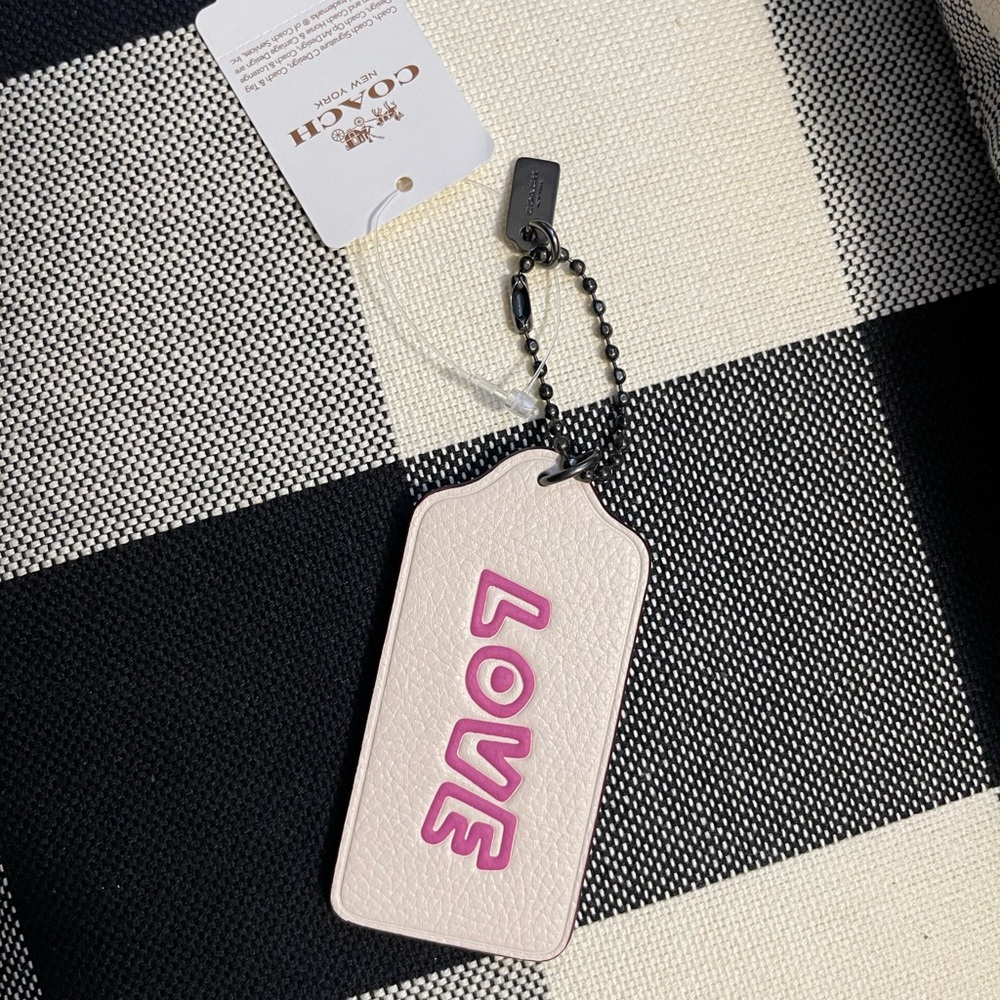 Coach Love hang tag bag charm